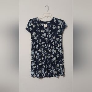Blue Bird By Sophie Robertson Floral Navy Blue Mini Dress. Size